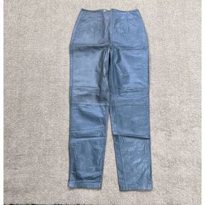 David Benjamin Pant Women 6 Pearlescent Icy Blue Leather Biker‎ Moto Party Taper